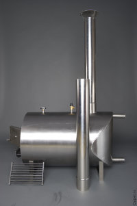 Наружная печь на твердом топливе для купели Niro K/CD 30 кВт